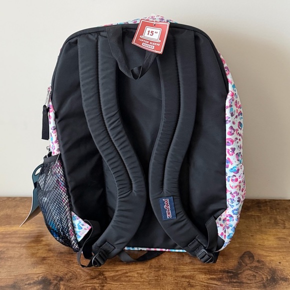 Jansport Big Student Back Pack Pastel Leopard Print Book Bag NWT - Picture 5 of 11